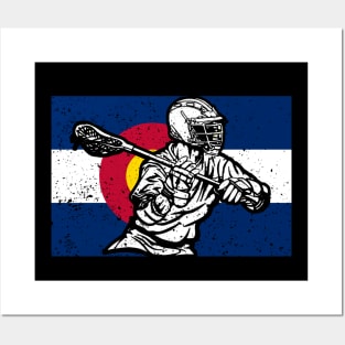 Lacrosse Colorado Flag Posters and Art